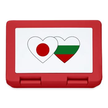 Japon Bulgarie drapeau coeur - Boîte à goûter - rouge - Devant