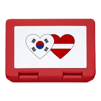 Corée du Sud Lettonie Drapeau Coeur - Boîte à goûter - rouge - Devant