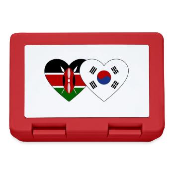 Kenia Südkorea Flagge Herz - Brotdose - Rot - Vorne