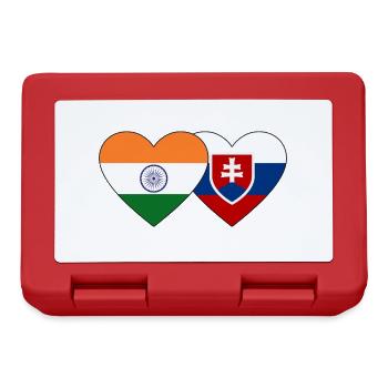 Indien Slowakei Flagge Herz - Brotdose - Rot - Vorne