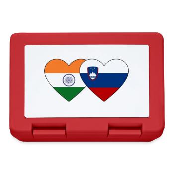 Indien Slowenien Flagge Herz - Brotdose - Rot - Vorne