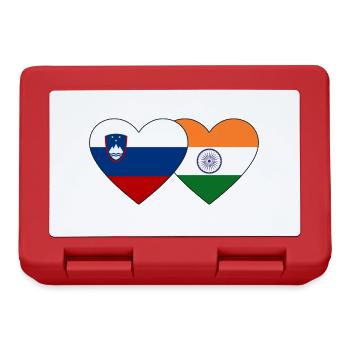Slowenien Indien Flagge Herz - Brotdose - Rot - Vorne