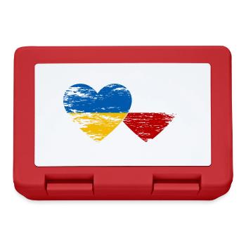 Ukraine Pologne drapeau coeur utilisé - Boîte à goûter - rouge - Devant