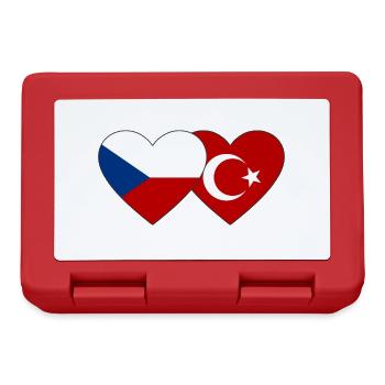 Tschechien Türkei Flagge Herz - Brotdose - Rot - Vorne