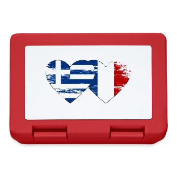 Grèce France drapeau coeur utilisé - Boîte à goûter - rouge - Devant