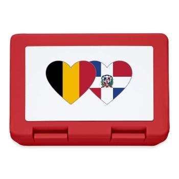 Belgien Dominikanische Republik Flagge Herz - Brotdose - Rot - Vorne