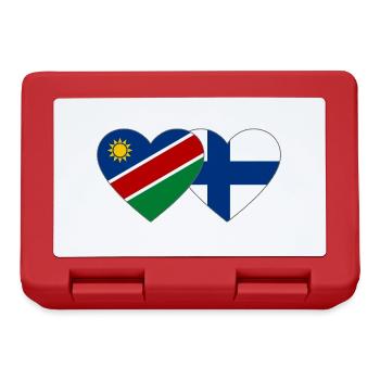 Namibia Finnland Flagge Herz - Brotdose - Rot - Vorne