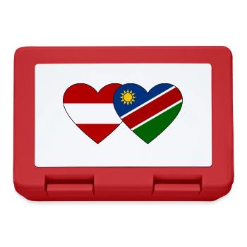 Autriche Namibie Flag Heart - Boîte à goûter - rouge - Devant