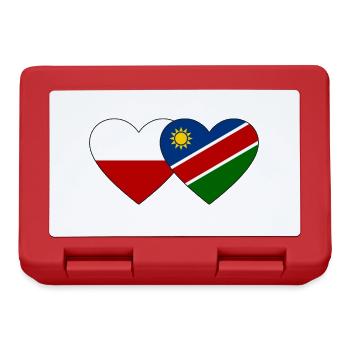 Polen Namibia Flagge Herz - Brotdose - Rot - Vorne