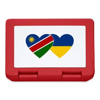 Namibia Ukraine Flagge Herz - Brotdose - Rot - Vorne
