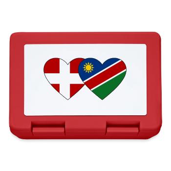 Dänemark Namibia Flagge Herz - Brotdose - Rot - Vorne