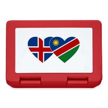 Island Namibia Flagge Herz - Brotdose - Rot - Vorne