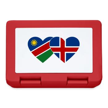Namibia Island Flagge Herz - Brotdose - Rot - Vorne