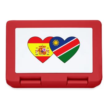 Spanien Namibia Flagge Herz - Brotdose - Rot - Vorne