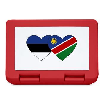 Estland Namibia Flagge Herz - Brotdose - Rot - Vorne