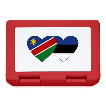 Namibia Estland Flagge Herz - Brotdose - Rot - Vorne