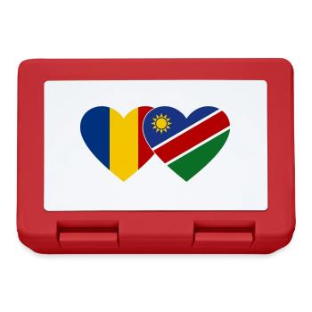 Rumänien Namibia Flagge Herz - Brotdose - Rot - Vorne