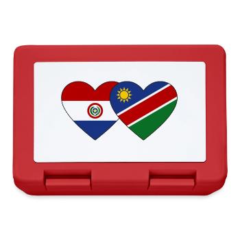 Domenikanische Republik Namibia Flagge Herz - Brotdose - Rot - Vorne