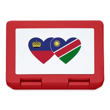 Liechtenstein Namibia Flagge Herz - Brotdose - Rot - Vorne