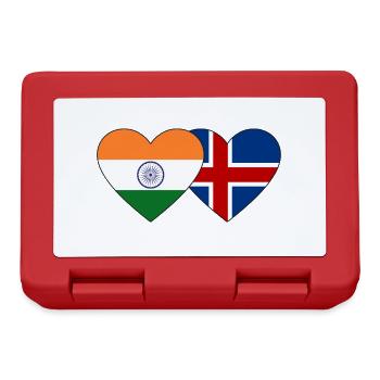 India Iceland Flag Heart - Lunchbox - red - Front
