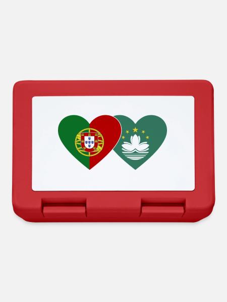 Portugal Cœur de drapeau de Macao - Boîte à goûter - rouge