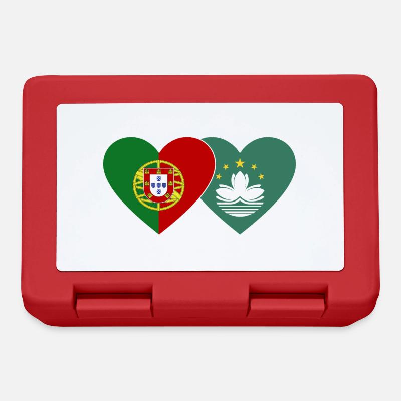 Portugal Cœur de drapeau de Macao - Boîte à goûter - rouge