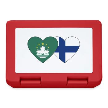 Macau Finnland Flagge Herz - Brotdose - Rot - Vorne