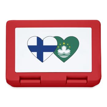 Finnland Macau Flagge Herz - Brotdose - Rot - Vorne
