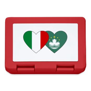 Italien Macau Flagge Herz - Brotdose - Rot - Vorne