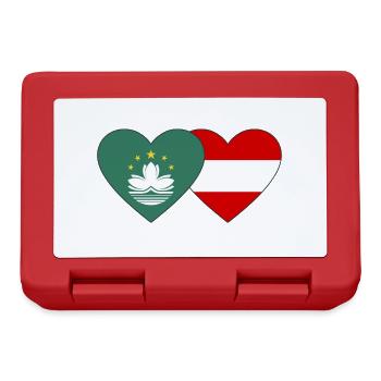 Macau Austria Flag Heart - Lunchbox - red - Front