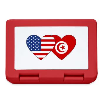 USA Tunisia Flag Heart - Lunchbox - red - Front
