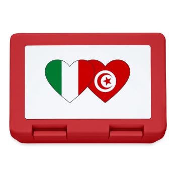 Tunisia Italy Flag Heart - Lunchbox - red - Front