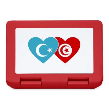 Uyghurs Tunisia flag heart - Lunchbox - red - Front