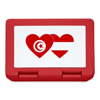 Tunisia Austria Flag Heart - Lunchbox - red - Front