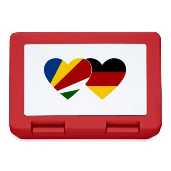 Seychellen Deutschland Flagge Herz - Brotdose - Rot - Vorne