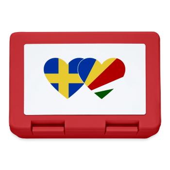 Suède Drapeau des Seychelles coeur - Boîte à goûter - rouge - Devant