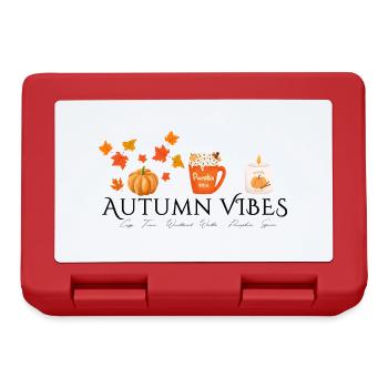 Autumn Vibes - Autumn Design - Pumpkin - Leaves - Lunchbox - red - Front