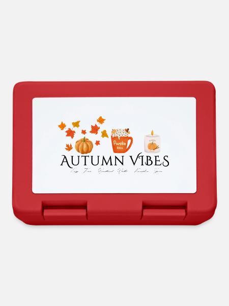 Autumn Vibes - Herbst Design - Kürbis - Blätter - Brotdose - Rot