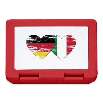 Germany Italy flag heart used - Lunchbox - red - Front