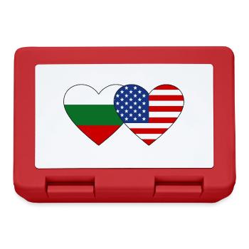 Bulgarien USA Flagge Herz - Brotdose - Rot - Vorne