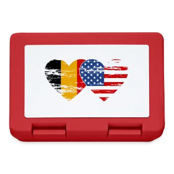 Belgium USA flag heart used - Lunchbox - red - Front