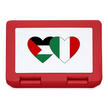Palestine Italy Flag Heart - Lunchbox - red - Front