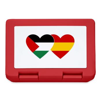 Palestine Espagne Drapeau Coeur - Boîte à goûter - rouge - Devant