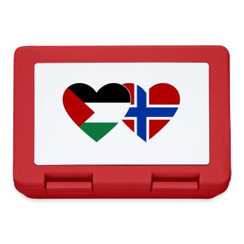 Palestine Norvège drapeau coeur - Boîte à goûter - rouge - Devant