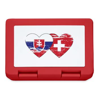 Slowakei Schweiz Flagge Herz used - Brotdose - Rot - Vorne