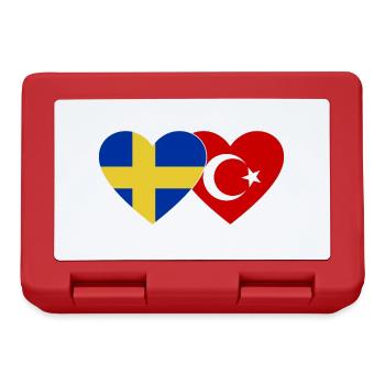 Suède Turquie Drapeau Coeur - Boîte à goûter - rouge - Devant
