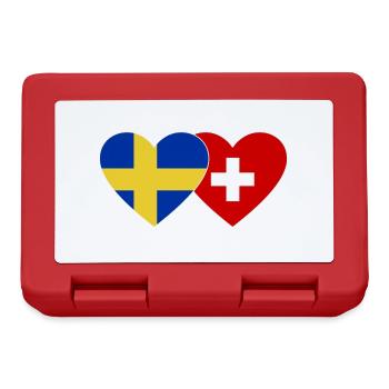 Suède Suisse Drapeau Coeur - Boîte à goûter - rouge - Devant