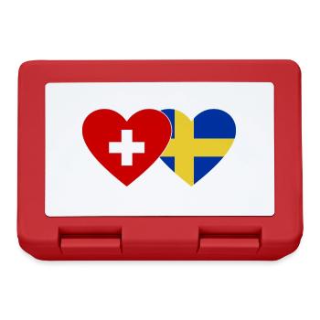 Suisse Suède Drapeau Coeur - Boîte à goûter - rouge - Devant