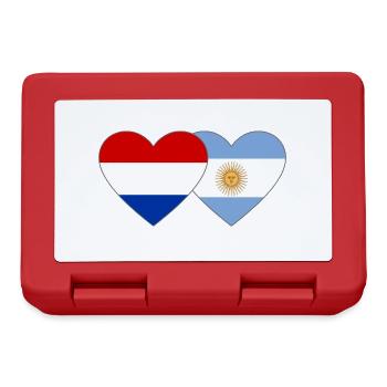 Holland Argentinien Flagge Herz - Brotdose - Rot - Vorne