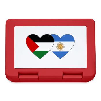 Palestine Argentine Drapeau Coeur - Boîte à goûter - rouge - Devant